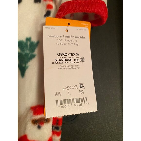 Carter's First Christmas Newborn Baby African American Santa Footed Sleeper - Picture 10 of 11